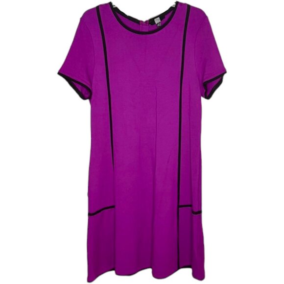 Saks Fifth Avenue Cap Sleeve Dress w/Contrast Accents - Rapsberry - XL - Picture 1 of 11